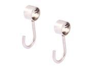 2pcs Wardrobe Bathroom 19mm Dia Rod Clothes Coat Towel Hooks Hangers