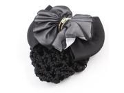 Unique Bargains Woman Butterfly Knot Detail Snood Net French Barrette Hairclip Hair Clip Black