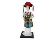 Unique Bargains Oriental Broider Clothes China Qing Dynasty Princess Figurine Doll Blue White