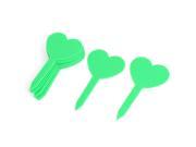 Plastic Heart Shape Nursery Garden Plant Seed Tag Label Marker Stick Green 12Pcs