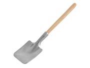 Home Garden Tool Wooden Handle Mini Digging Spade Shovel Silver Tone
