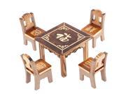 Home Office Desktop Decoration Bless Word Printed Wooden Craft Table Chair Set