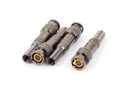 Spring Jacket RF Coaxial BNC Male Connector Plug Silver Tone 4pcs