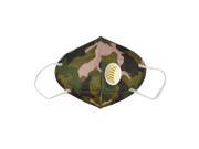 Non woven Fabric Breather Valve Stretchy Strap Face Mask Camouflage Color