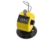 Unique Bargains Golf Pitch 4 Digit Number Clicker Hand Held Tally Counter Black Yellow