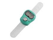 Unique Bargains Adjustable Soft Clear Band Teal Green Plastic Shell Finger Counter