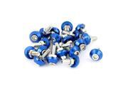 Motorcycle License Plate Bolt Hex Cap Screws Blue Silver Tone 20 Pcs