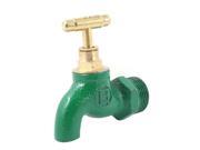 Unique Bargains 3 4 PT Male Thread Head Tap Bathroon Basin Turn Handle Water Faucet Green