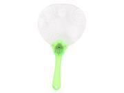 Unique Bargains Green Clear Plastic Handheld Battery Powered Flash Light Hand Fan