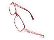 Unique Bargains Full Frame Burgundy MC Lenses Plain Glasses for Ladies