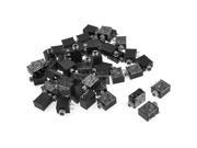 Unique Bargains 50 Pieces Black Plastic PCB Mount Stereo 3.5mm Jack Socket Connector Adapter