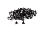 Unique Bargains 100 Pcs Momentary Round Push Button Tactile Tact Switch 4.5mmx4.5mmx4.8mm Black