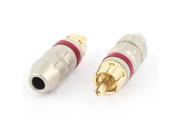 2Pcs RCA Male Plug Audio Video Coaxial Cable Wire Connectors Adapters