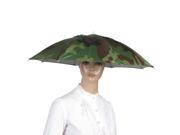 Unique Bargains Camouflage Design Shell 8 Ribs Fishing Camping Sun Rain Headwear Umbrella Hat