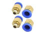 4pcs 12mm Push in Tube 1 8PT Threaded Pneumatic Air Quick Fitting Connector
