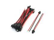 Unique Bargains 10Pairs Black Red 13cm Long JST SM 2Pin Jack Male to Female Wire Connector