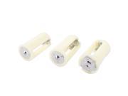 3 Pcs Off White Plastic Shell 3 x 1.5V AA to D Size Battery Adapter Converter