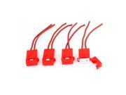 Unique Bargains 4 x Red Plastic Shell Coated ATC Blade Inline Fuse Holder for Car