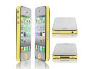 Unique Bargains DIY Slot Button Side Sticker Edge Wrap Decal Cover Yellow for Apple iPhone 4 4S