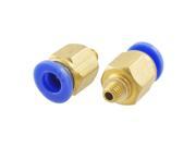 Unique Bargains 2pcs Male Thread 6mm x 4.8mm Quick Adapter Pneumatic Fittings
