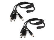 Unique Bargains 2PCS DC 5.5x2.1mm One Female to 5 Male Power Connector Cord for CCTV Camera