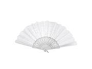 Chinese Style Glitter Powder Decor Flower Pattern Hollow Out Foldable Hand Fan