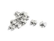 Silver Tone 4mm Stainless Steel Wire Rope Clip Cable Clamp 10 Pcs