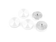 Unique Bargains 8mm Thickness 30mm x 10mm Aluminum Disc Table Glass Top Adapter x 5