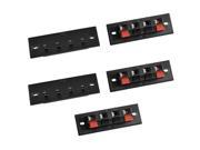 Unique Bargains Single Row 4 Position 4 Pins Spring Load Speaker Terminal 5 Pcs