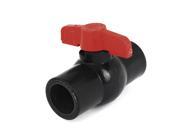 Unique Bargains Replacement 1 2 x 1 2 Slip Black Plumbing PVC Ball Valve w Red T Handle