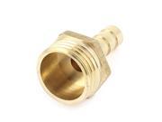 Unique Bargains Gold Tone 16mm Male to 8mm Hose Barb Air Gas Pipe Brass Quick Connector Adapter
