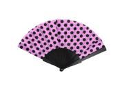 Unique Bargains Summer Plastic Framework Folded Hand Fan Gift Black Pink for Woman Man