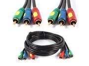 Black 3 RCA Male to 3 RCA Male M M TV DVD VCD Audio Video AV Cable Lead 59 1.5M