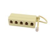 RJ11 6P4C Male to 5 Female Telephone Extension Cable Line Adapter Splitter