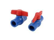 2 Pcs Water Pipe 20mm to 20mm Rotary Knob Plastic Tap Faucet Water Stop Valve