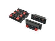 Unique Bargains Plastic Housing Single Row 4 Pin 4 Position Speaker Terminal Board 5Pcs