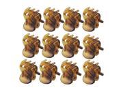 Unique Bargains 6 Pairs Brown Plastic Hairclip Hair Clamp Claw Clip for Lady