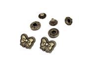 2 x Bowknot Cap Snap Fasteners Press Sewing Studs for Jeans Leather Canvas