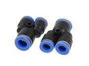 Unique Bargains 10mm to 8mm Y Union Instant Connector One Touch Fitting