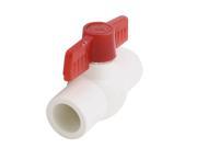 Unique Bargains 20mm x 20mm Slip Ends T Type Water Supply PVC Ball Valve White Red