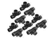 Unique Bargains Unique Bargains 10 x Air Pneumatic 3 Ways 12mm to 12mm T Shaped Quick Joint Push In Fittings