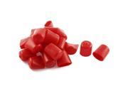 20Pcs Red Soft Plastic PVC Insulated End Sleeves Caps Cover 20mm Dia