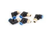 Unique Bargains 5 x Solenoid Valve Dual Way 90 Degree Joint Pneumatic Quick Fittings 9.7mmx6mm