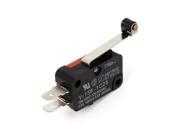 AC 250V 15A SPDT 3 Pin Long Hinge Roller Lever Momentary Micro Switch Black Red