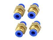 4Pcs 14mm Panel 6mm to 6mm Push in Hose Connector Air Pneumatic Quick Coupler
