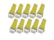 Unique Bargains 10 Pcs Wedge Base T5 5050 SMD LED Bulbs Dashboard Gauge Lights Lamps Yellow