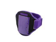 Unique Bargains Velcro Closure Black Purple Armband Holder for iPhone 4
