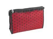 Unique Bargains Lady Portable Dots Pattern Zippered Toiletry Makeup Cosmetic Bag