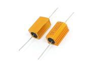 Unique Bargains 2 Pcs Gold Tone Axial Lead Aluminium Clad Resistor 5Watt 100 Ohm