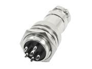 Unique Bargains P16 6 Core 16mm 6 Pin Stainless Steel Male Female Aviation Connector